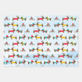 Dachshunds Reindeer Sledge Snow-kerstpatroon Inpakpapier Vel (Voorkant 2)