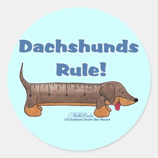 Dachshunds Rule Ronde Sticker (Voorkant)