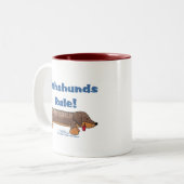 Dachshunds Rule Tweekleurige Koffiemok (Voorkant links)