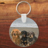Dachshunds Sleutelhanger op strand (Voorkant)