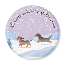 Dachshunds Snee Cute Kerstmis Sausage Dogs Doxie