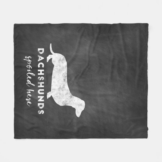 Dachshunds Spoiled here  Chalkboard Fleece Deken (Voorkant (Horizontaal))