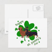 Dachshunds St Patrick's Day Briefkaart (Voorkant / Achterkant)