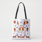 Dachshunds, sterren & Dog Botten Waterverf Tote Bag (Voorkant)