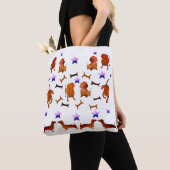 Dachshunds, sterren & Dog Botten Waterverf Tote Bag (Dichtbij)
