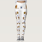 Dachshunds & Sterren Kunst Leggings (Voorkant)