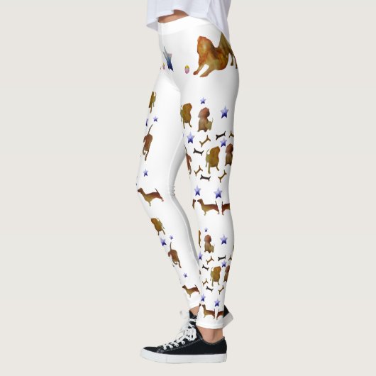 Dachshunds & Sterren Kunst Leggings (Links)