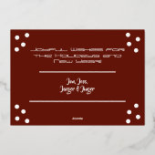 Dachshunds Stippen Folie Holiday Flat Card - Rood Folie Feestdagenkaart (Achterkant)