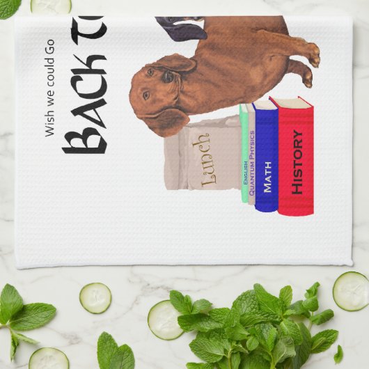 Dachshunds Terug naar school Theedoek (Gevouwen)