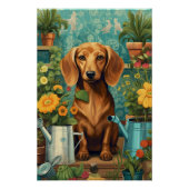 Dachshund's tuinieren avontuur perfect poster (Voorkant)