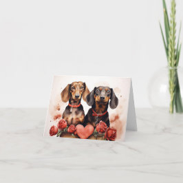 Dachshunds Valentine's Day Kaart