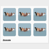 Dachshunds Vierkante Sticker (Vel)