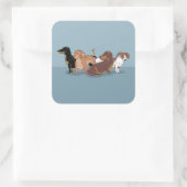 Dachshunds Vierkante Sticker (Tas)