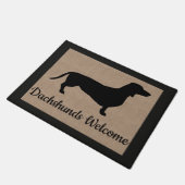 Dachshunds Welcome Faux Burlap Deurmat (Schuin)