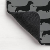 Dachshunds Wiener Dog Silhouettes Grey and Black Muismat (Hoek)