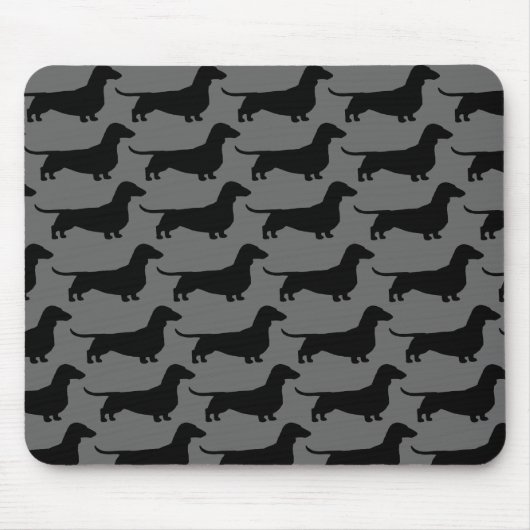 Dachshunds Wiener Dog Silhouettes Grey and Black Muismat (Voorkant)