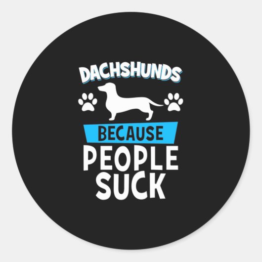 Dachshunds with My Friends Ronde Sticker (Voorkant)