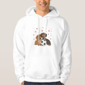Dachshunds with soccer ball for Valentine's Day Hoodie (Voorkant)