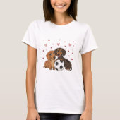Dachshunds with soccer ball for Valentine's Day T-shirt (Voorkant)