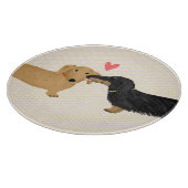 Dachshunds Zoenen Snijplank (Hoek)