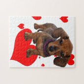 Dachsie Dachshund met hart Legpuzzel (Horizontaal)