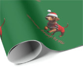 Dachsing Door De Sneeuw Dachshond Worst Hond Cadeaupapier (Rol Hoek)