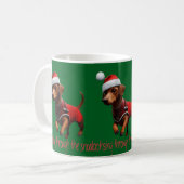 Dachsing Door De Sneeuw Dachshund Worst Hond Koffiemok (Voorkant links)
