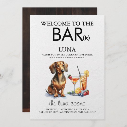 Dachsund Bar Menu (Voorkant / Achterkant)