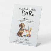 Dachsund Bar Reclamebord Met Voetstuk (Voorkant)