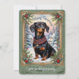 Dachsund Dog Vintage Christmas Kaart