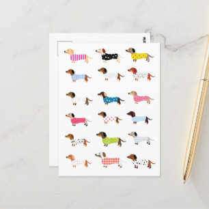 Dachsund Dog Waterverf Briefkaart