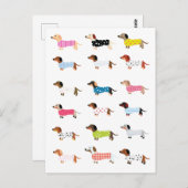 Dachsund Dog Waterverf Briefkaart (Voorkant / Achterkant)