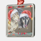 Dachsund Kerstmis 2024 Metalen Ornament (Links)