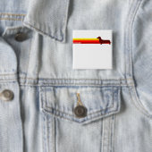 Dachsund met Stripes Button (In situ)
