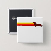 Dachsund met Stripes Button (Voorkant /achterkant)