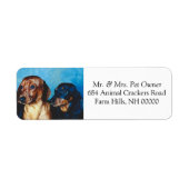 Dachsund Puppies Return Address Mail Stickers (Voorkant)