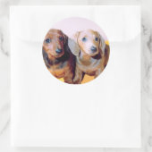 Dachsund Puppies Ronde Sticker (Tas)