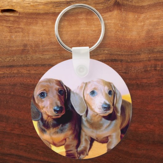 Dachsund Puppies Sleutelhanger (Voorkant)