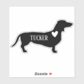 Dachsund Ras Silhouet Aangepaste naam Sticker (Vel)