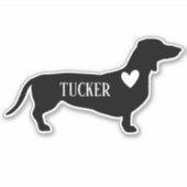 Dachsund Ras Silhouet Aangepaste naam Sticker (Voorkant)