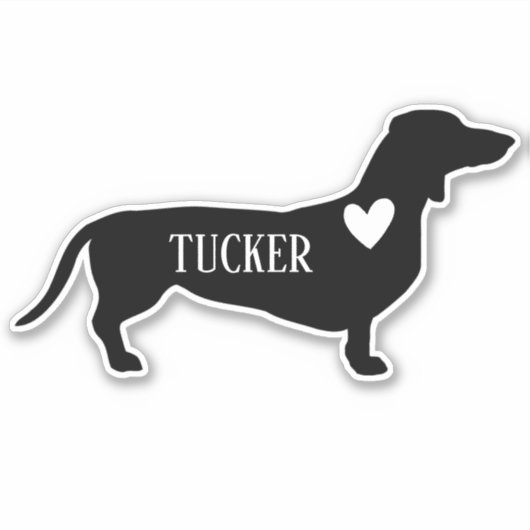 Dachsund Ras Silhouet Aangepaste naam Sticker (Voorkant)