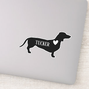 Dachsund Ras Silhouet Aangepaste naam Sticker