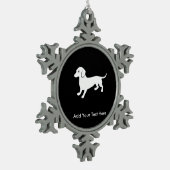 Dachsund Tin Sneeuwvlok Ornament (Links)