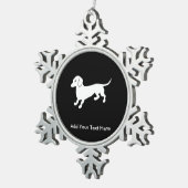 Dachsund Tin Sneeuwvlok Ornament (Rechts)
