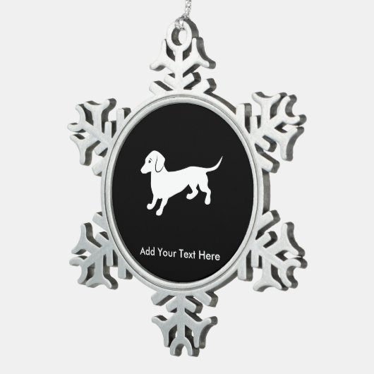 Dachsund Tin Sneeuwvlok Ornament (Rechts)