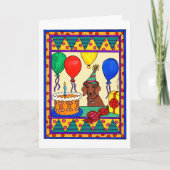 DACHSUND VAN DE VERJAARDAG KAART (Voorkant)