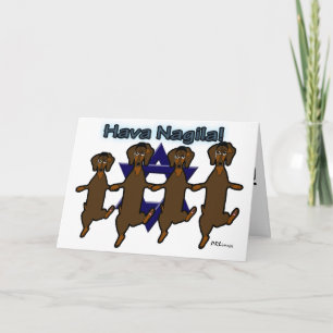 Dachsunds van Nagila van Hava Wenskaart Feestdagen Kaart