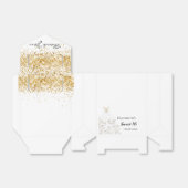 Dacht 16 witte gouden glitterjurk bedankt bedankdoosjes (Uitgevouwen)