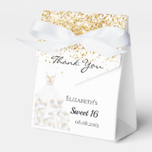 Dacht 16 witte gouden glitterjurk bedankt