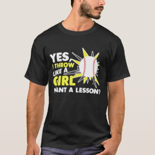 Dacht als een kleine honkbalspeler Softball Pitche T-shirt